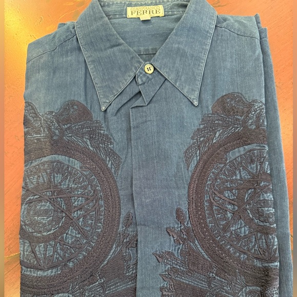 Gianfranco Ferre Denim Blue Shirt - Picture 1 of 4